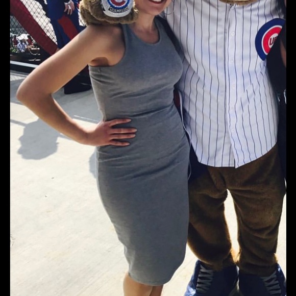 Gray fitted shirt dress - Picture 1 of 2